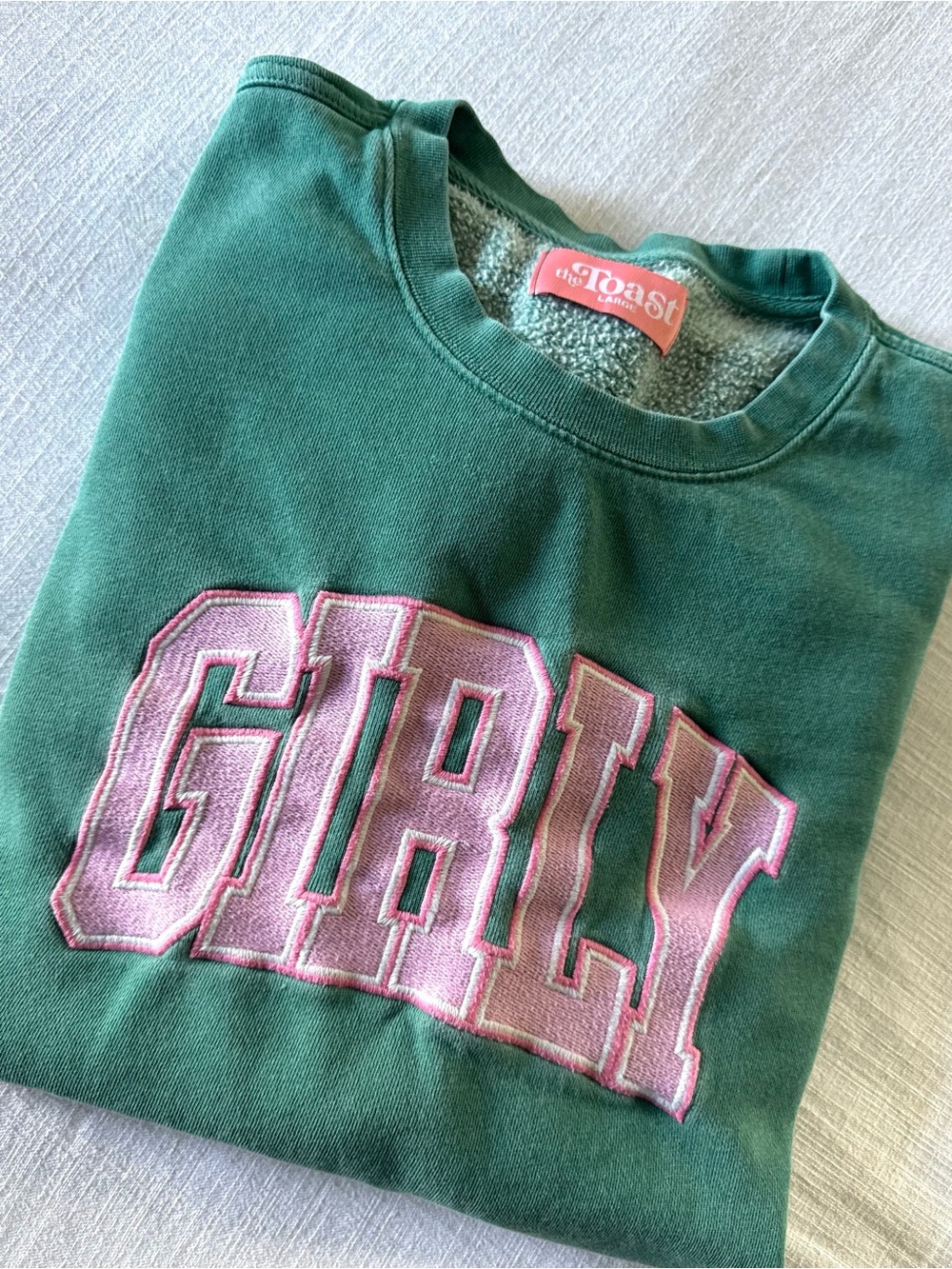 Green Girly ‘Toast’ Crew Neck Sweatshirt - Large